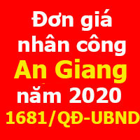 giá nhân công tỉnh An Giang Quyết định 1681/QĐ-UBND ngày 21/07/2020