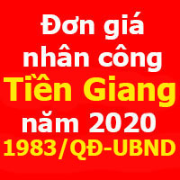ơn giá nhân công tỉnh Tiền Giang năm 2020 - Quyết định 1983/QĐ-UBND