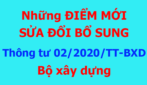 Một số điểm mới Thông tư 02/2020/TT-BXD