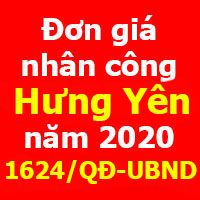Quyết định 1624/QĐ-UBND Đơn giá nhân công tỉnh Hưng Yên