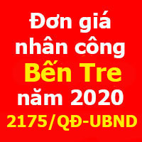 Quyết định 2175/QĐ-UBND đơn giá nhân công xây dựng tỉnh Bến Tre