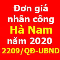 Quyết định 2209/QĐ-UBND Đơn giá nhân công xây dựng tỉnh Hà Nam năm 2020