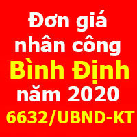 Công văn 6632/UBND-KT nhân công xây dựng tỉnh Bình Định năm 2020