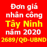 Quyết định 2689/QĐ-UBND Đơn giá nhân công xây dựng tỉnh Tây Ninh năm 2020