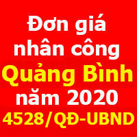 Đơn giá nhân công xây dựng tỉnh Quảng Bình Quyết định 4528/QĐ-UBND