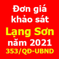 Đơn giá khảo sát tỉnh Lạng Sơn năm 2021 Quyết định 353/QĐ-UBND