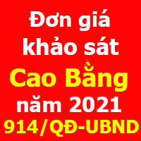 Đơn giá khảo sát tỉnh Cao Bằng năm 2021 theo Quyết định 914/QĐ-UBND