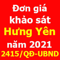Đơn giá khảo sát tỉnh Hưng Yên Quyết định 2415/QĐ-UBND năm 2021