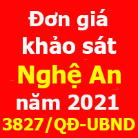 Đơn giá khảo sát tỉnh Nghệ An năm 2021 Quyết định 3827/QĐ-UBND