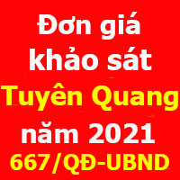 Đơn giá khảo sát tỉnh Tuyên Quang năm 2021
