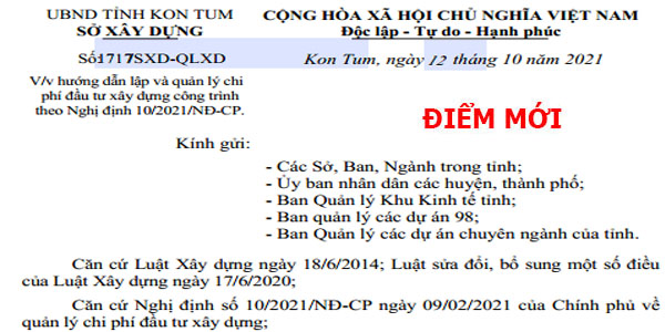 Công bố 1717/SXD-QLXD Đơn giá nhân công tỉnh Kon Tum năm 2021
