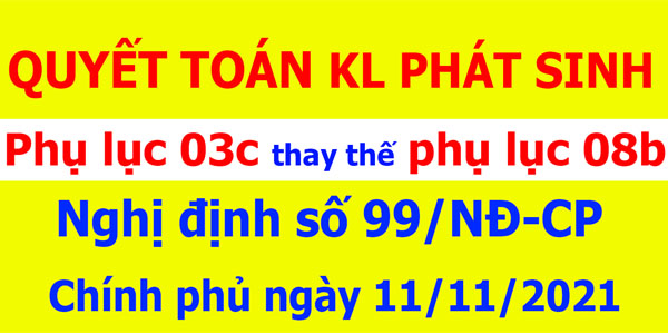 Quyết toán khối lượng phát sinh phụ lục 03c