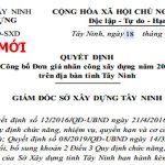 đơn giá nhân công Tây Ninh Quyết định 10/QĐ-SXD