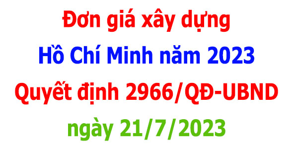 Đơn giá xây dựng Hồ Chí Minh năm 2023