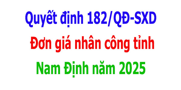 Đơn giá nhân công tỉnh Nam Định năm 2025