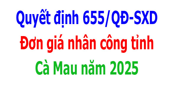 Đơn giá nhân công tỉnh Cà Mau năm 2025