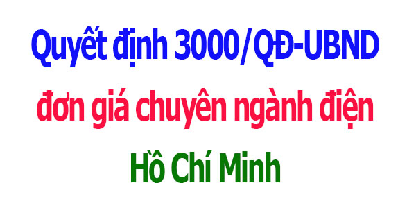 Đơn giá chuyên ngành điện Hồ Chí Minh năm 2025