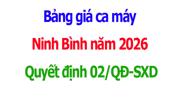 Bảng giá ca máy tỉnh Ninh Bình năm 2026