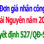 Đơn giá nhân công Thái Nguyên năm 2026