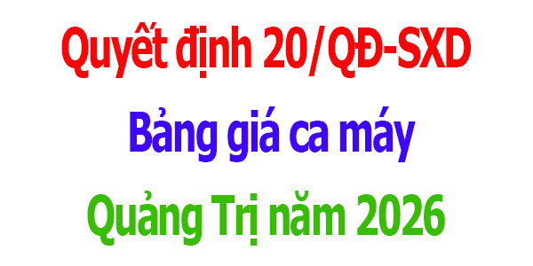 Bảng giá ca máy tỉnh Quảng Trị năm 2026