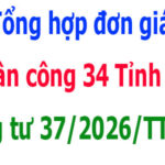 đơn giá nhân công 34 Tỉnh thành phố Thông tư 37/TT-BXD